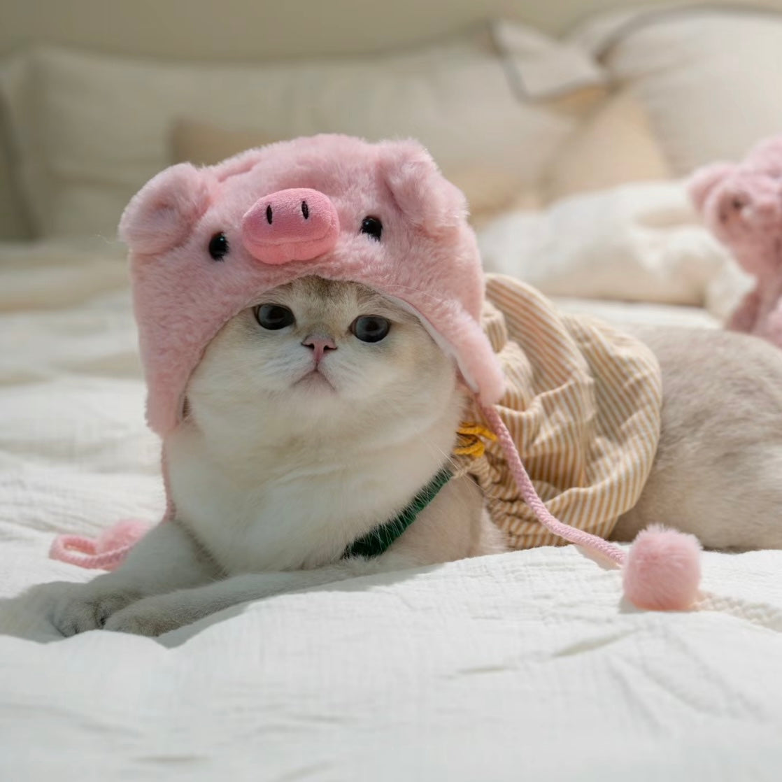 Pet Adjustable Hat for Cats and Dogs - Pig - Lil Wild Pets