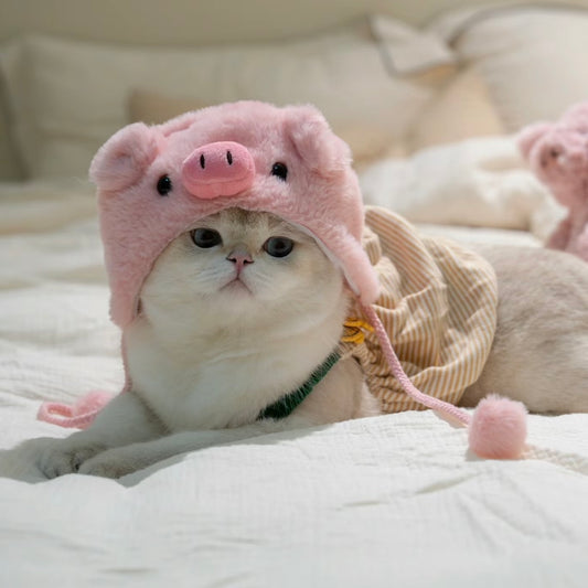 Pet Adjustable Hat for Cats and Dogs - Pig - Lil Wild Pets