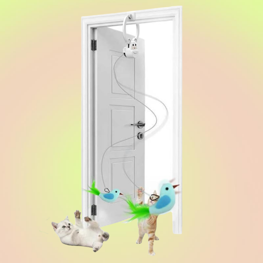 Rechargeable Interactive Flying Bird Cat Toy – Hanging Feather Wand for Indoor Cats - Lil Wild Pets