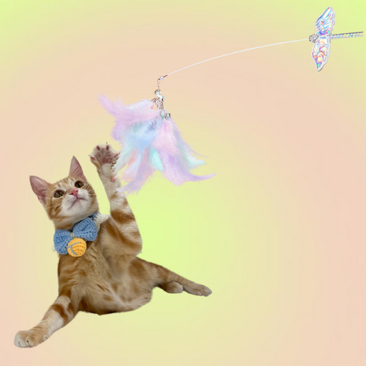 Unicorn Fairy Wing Feather Teaser Wand Toy for Cats - Lil Wild Pets