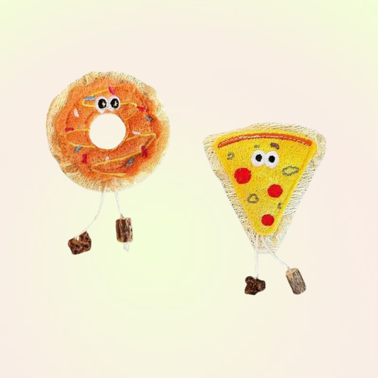 Teeth Cleaning Chew Toy for Cats - Pizza & Donut - Lil Wild Pets