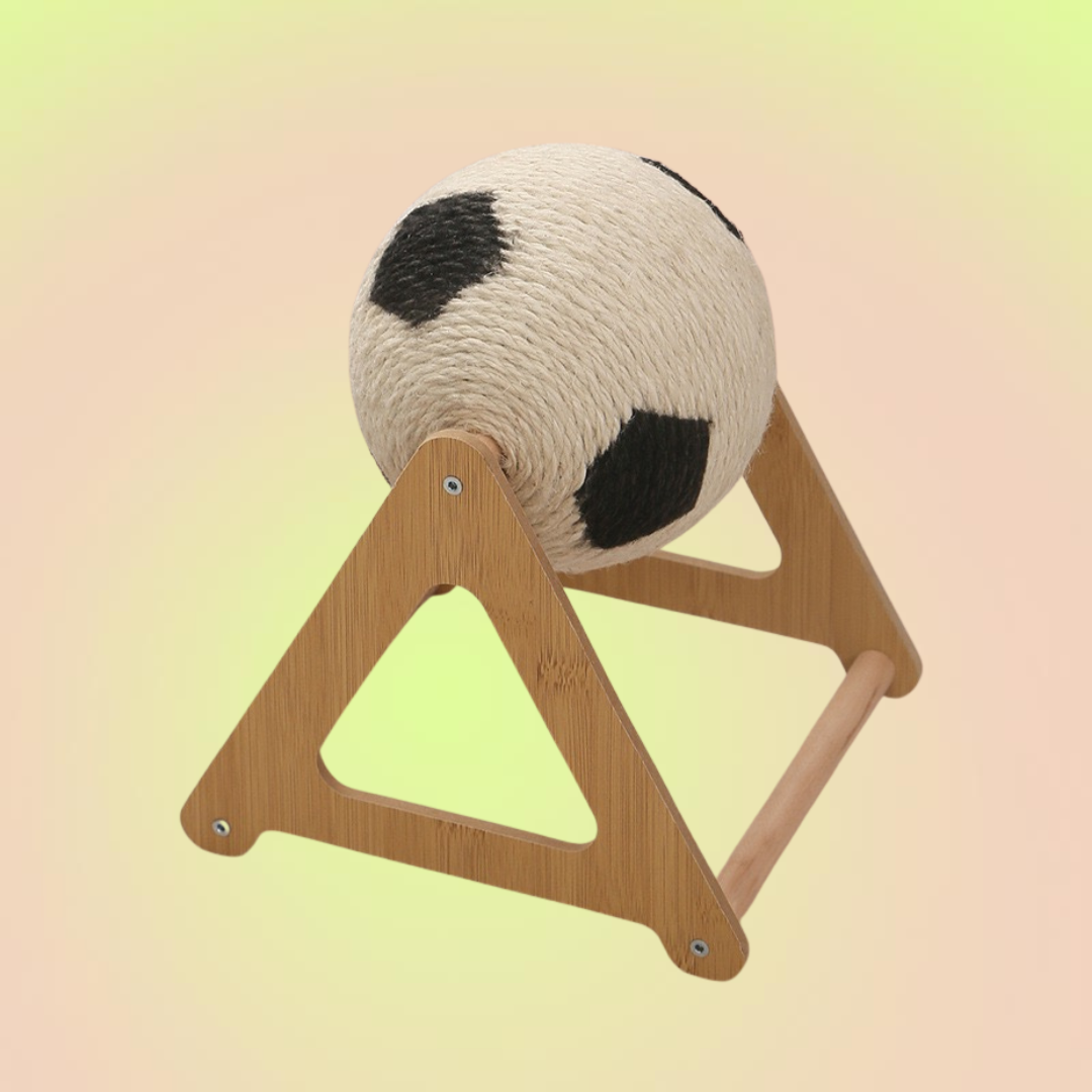 Cat Scratching Soccer Exercise Ball with Stable Stand