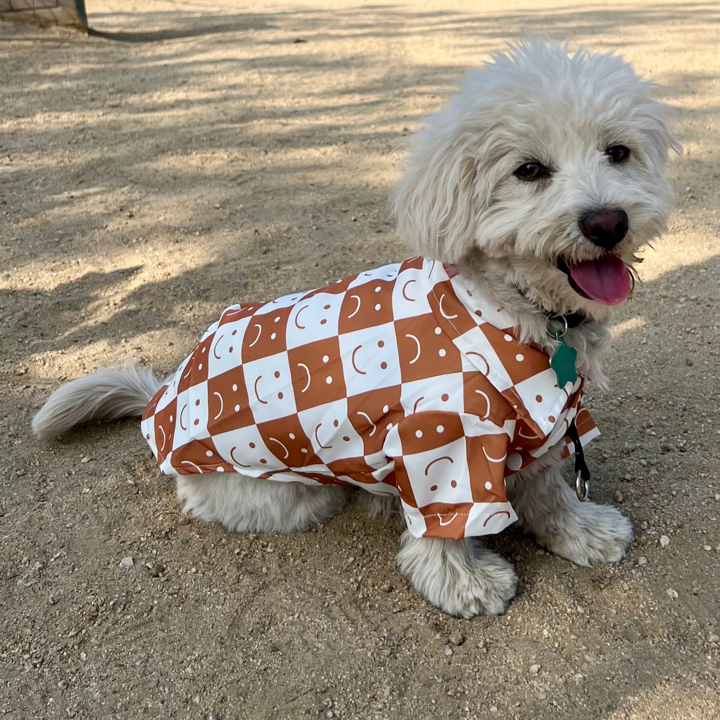 Smiley Face Checked Brown Shirt for Cats and Dogs