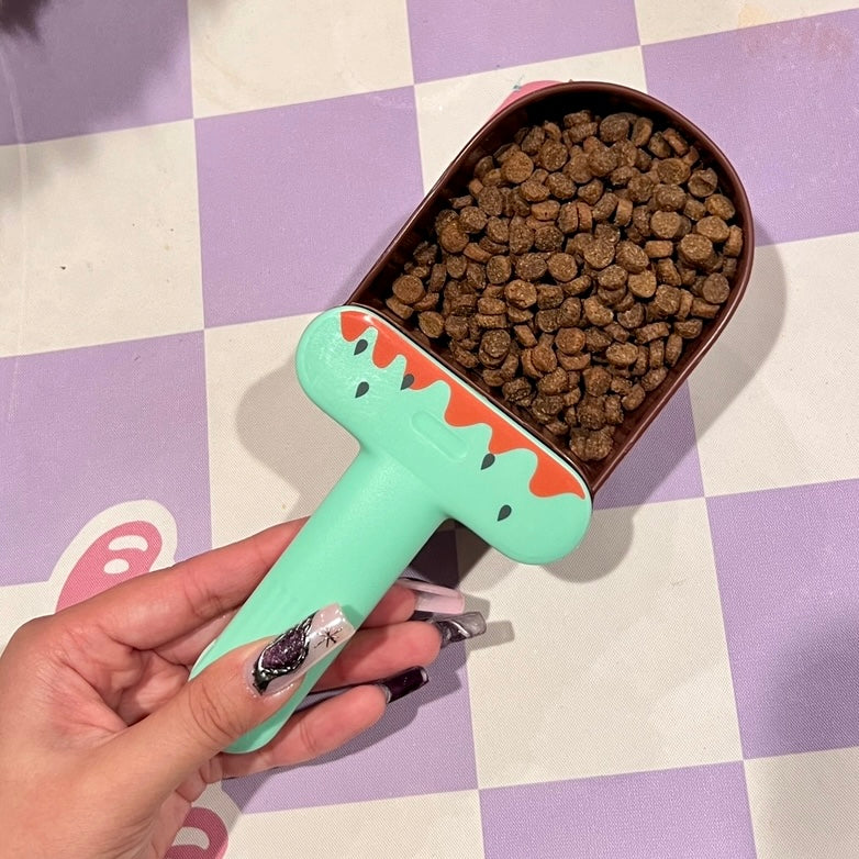 Ice Cream 3 in 1 Pet Food Scoop Bag Sealing Clip with Spatula