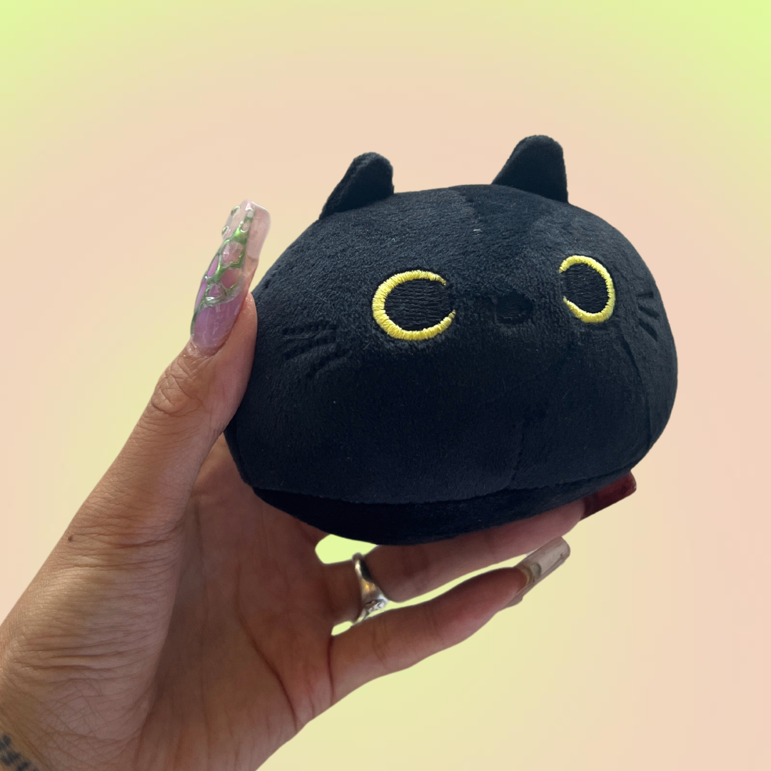 Black Cat Plush Toy Keychain - 4in