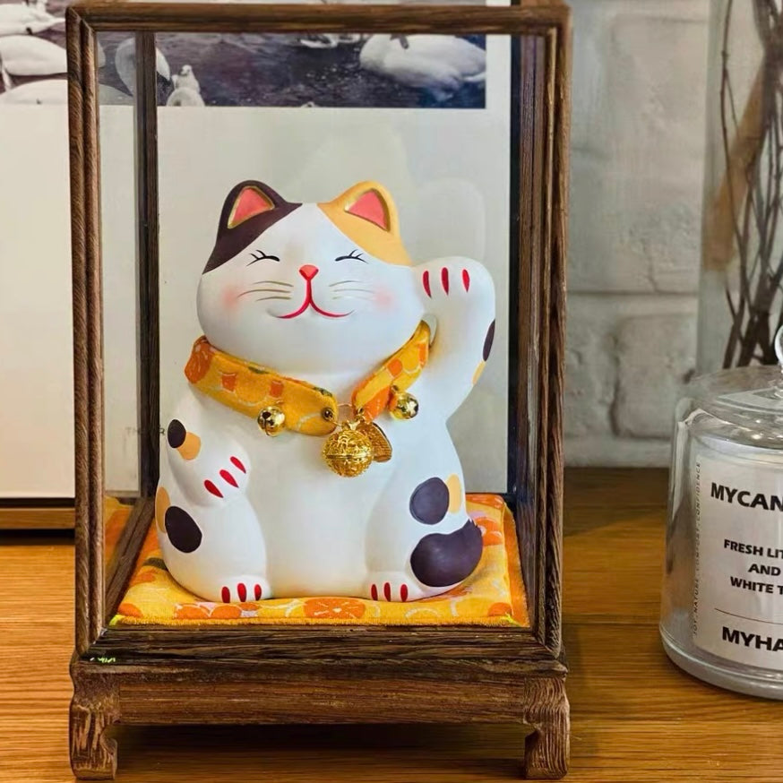 Ceramic Maneki Neko Lucky Cat - 5.5in - Lil Wild Pets