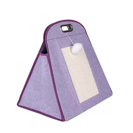 Foldable Cat and Dog Carrier with Scratching Pad - Purple - Lil Wild Pets