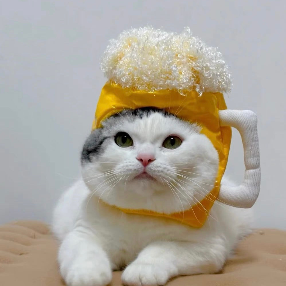 Pet Adjustable Hat for Cats and Dogs - Beer