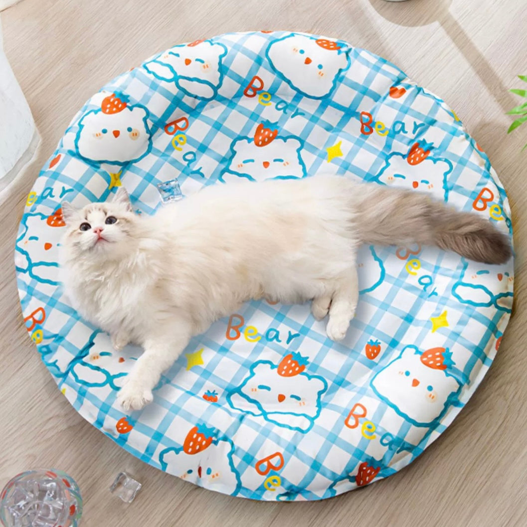 Pet Summer Cooling Mat Sleeping Pad for Cats and Dogs Round