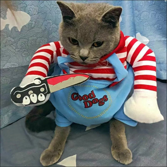 Halloween Wanna Play Deadly Doll Cosplay Pet Costume for Cats and Dogs - Lil Wild Pets