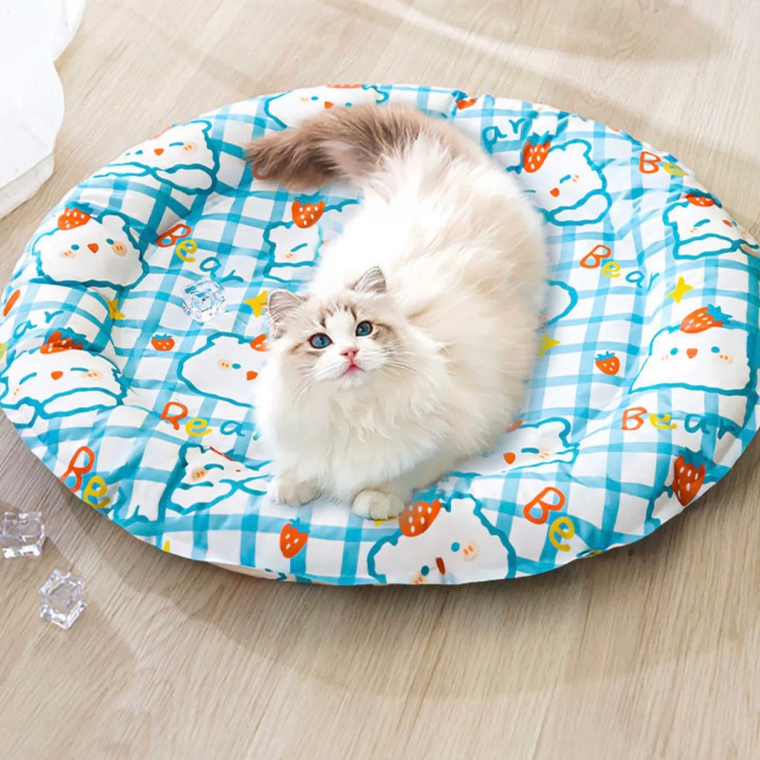 Pet Summer Cooling Mat Sleeping Pad for Cats and Dogs - Round - Lil Wild Pets