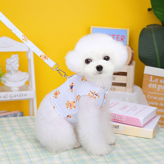 Cute Bear Pet Harness And Leash Walk Kit For Dog & Cat - Blue - Lil Wild Pets