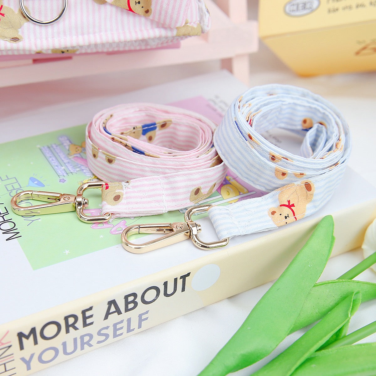 Cute Bear Pet Harness And Leash Walk Kit For Dog & Cat - Pink - Lil Wild Pets