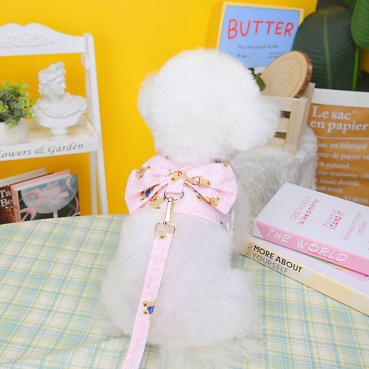 Cute Bear Pet Harness And Leash Walk Kit For Dog & Cat - Pink - Lil Wild Pets