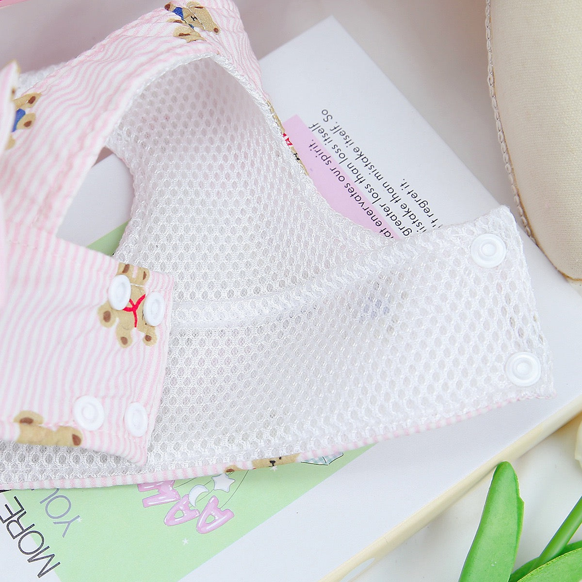 Cute Bear Pet Harness And Leash Walk Kit For Dog & Cat - Pink