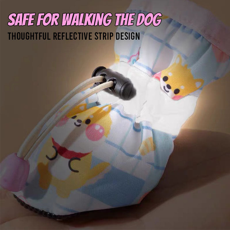 Cartoon Shiba Print Anti-Slip Water Resistant Dog Shoes - Lil Wild Pets