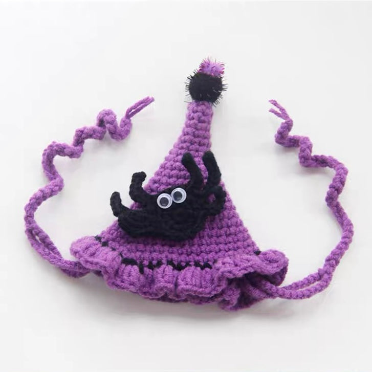 Pumpkin & Ghost Crochet Adjustable Hat & Bib for Cats and Dogs - Lil Wild Pets