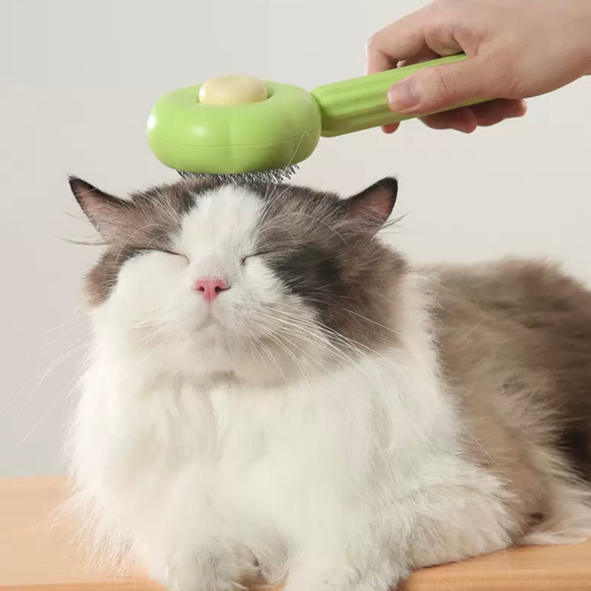 Green Flower Self-Cleaning Pet Grooming One-Click Hair Brush - Lil Wild Pets