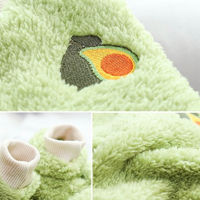 Green Avocado Cozy Onesie Sweater for Cats and Dogs - Lil Wild Pets