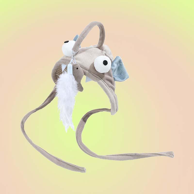 Self-Play Adjustable Cat Hat with Fishing Teaser Toy - Lil Wild Pets