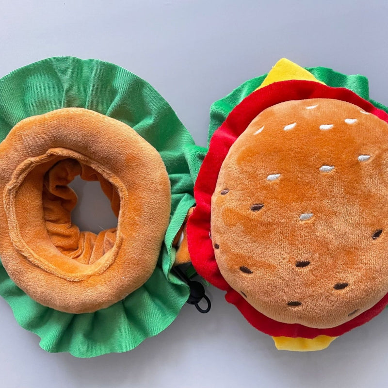 Pet Burger Plush Hat for Cats and Dogs