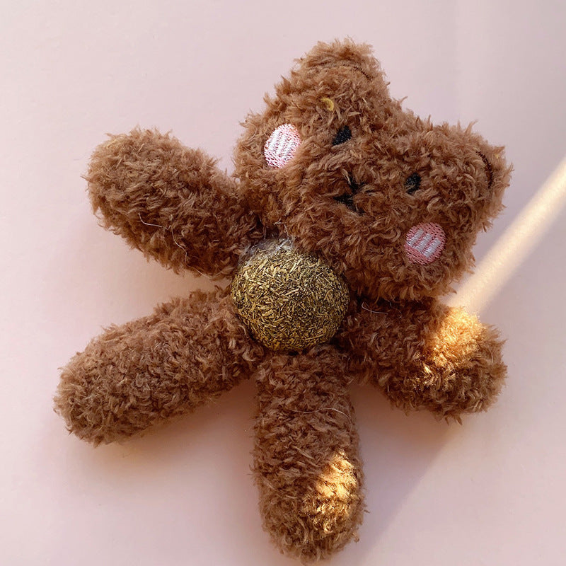 Lickable Catnip Ball Cuddle Plush Toy- Teddy Bear & Pink Bunny