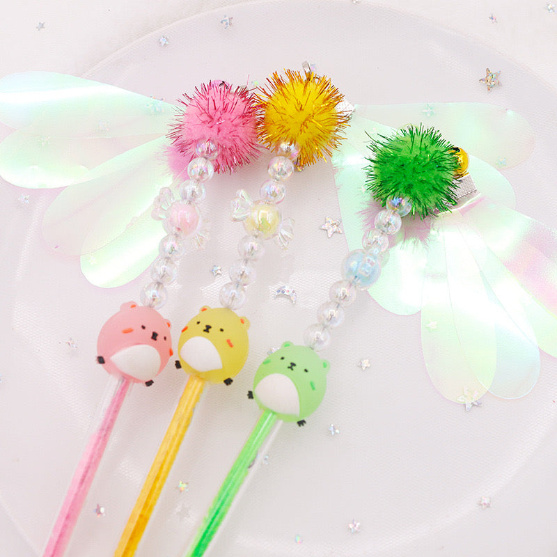 Cute Mole Wand Cat Teaser Toy with Bells and Wings - Lil Wild Pets