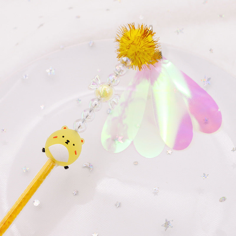Cute Mole Wand Cat Teaser Toy with Bells and Wings - Lil Wild Pets