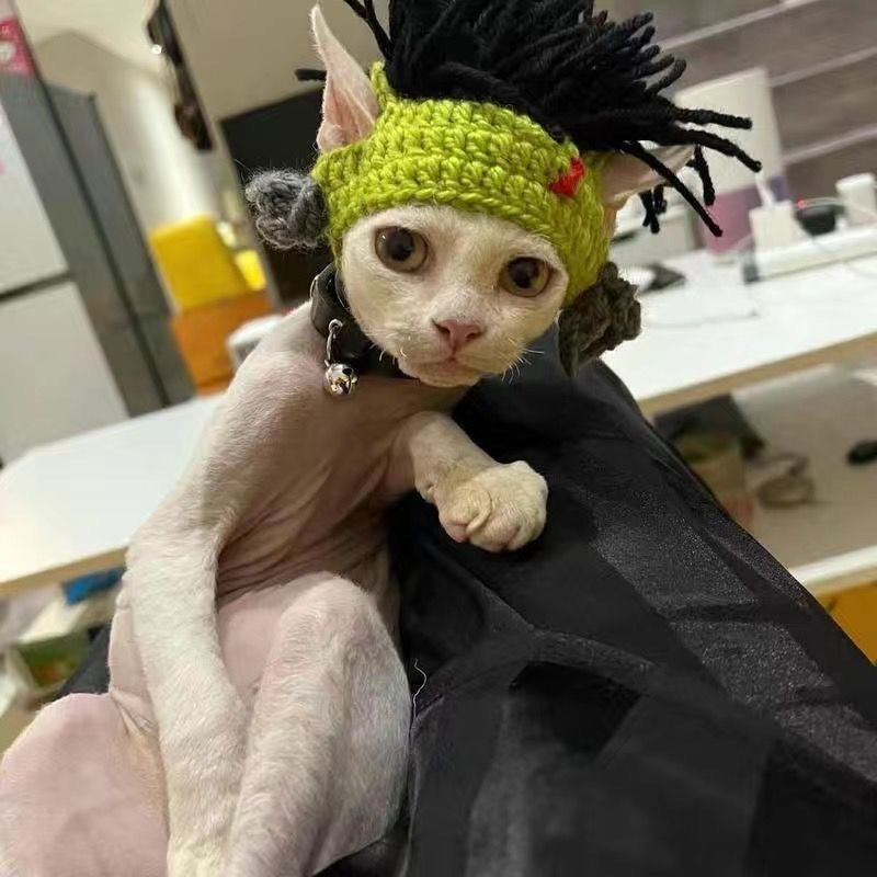 Pet Adjustable Knitting Wig Hat for Cats and Dogs