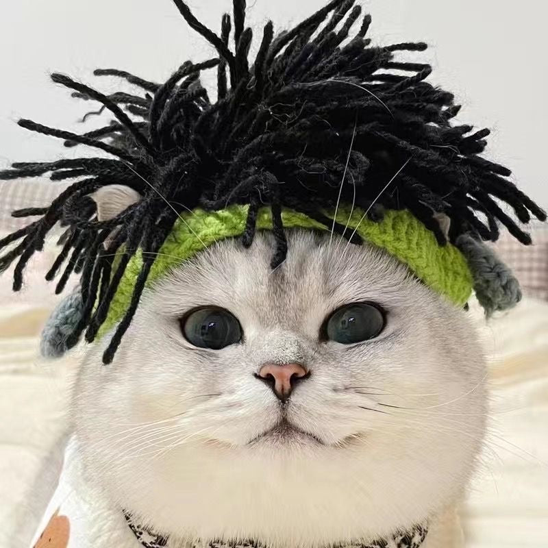 Pet Adjustable Knitting Wig Hat for Cats and Dogs