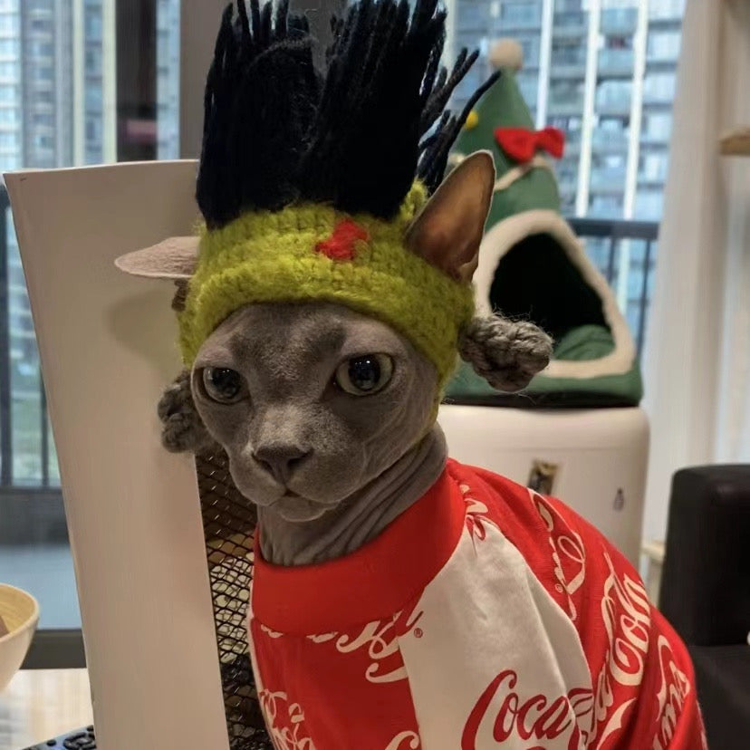Pet Adjustable Knitting Wig Hat for Cats and Dogs