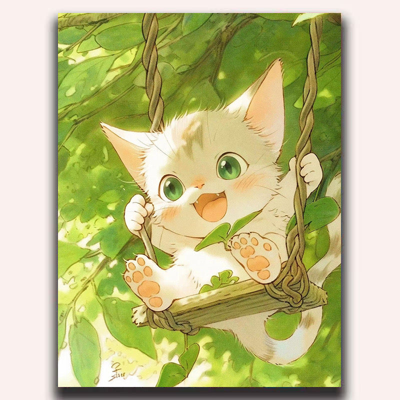 Paint by Number Art DIY Cat Painting Kit