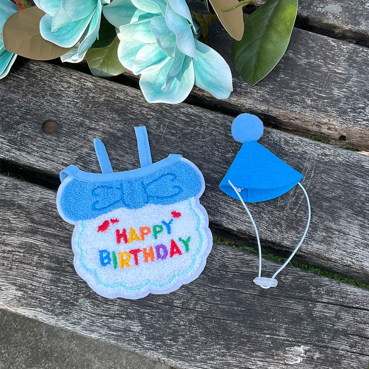 Pet Birthday Celebration Accessories Hat and Bib for Cats and Dogs - Lil Wild Pets