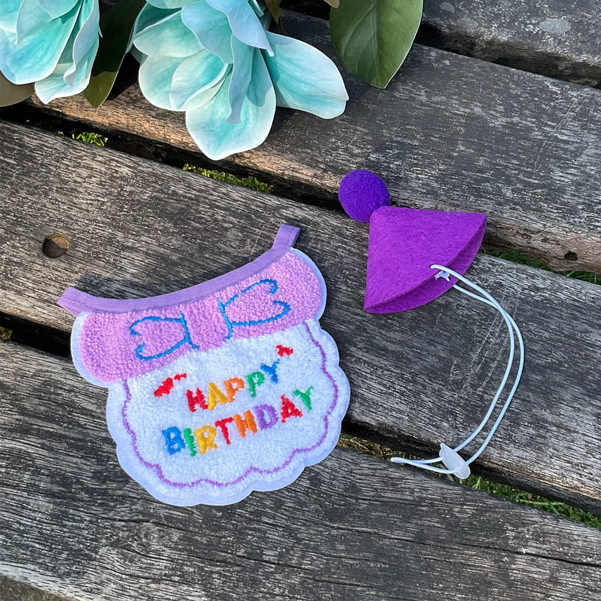 Pet Birthday Celebration Accessories Hat and Bib for Cats and Dogs - Lil Wild Pets