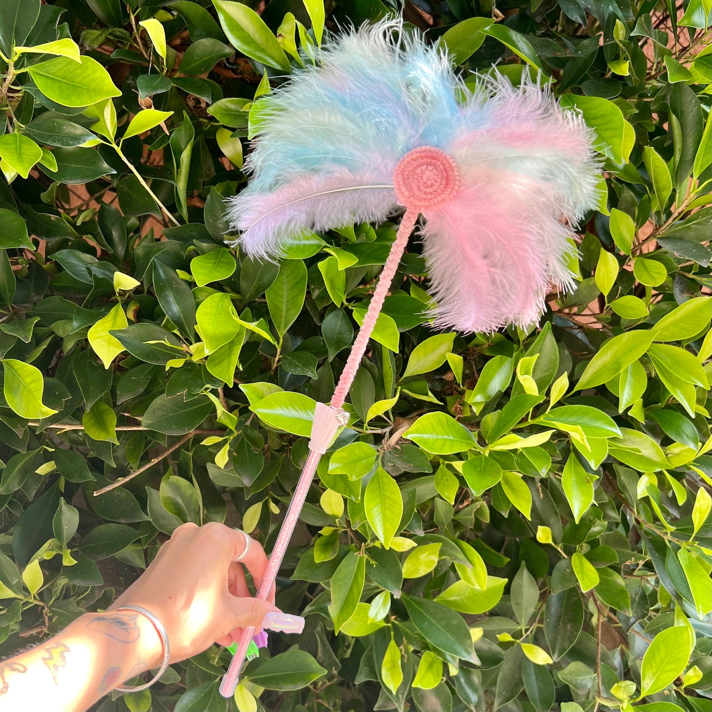 Colorful Feather Fan Teaser Wand Toy for Cats - Lil Wild Pets