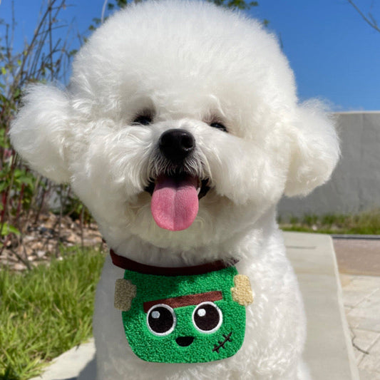 Halloween Frankenstein & Pumpkin Adjustable Bib - Lil Wild Pets