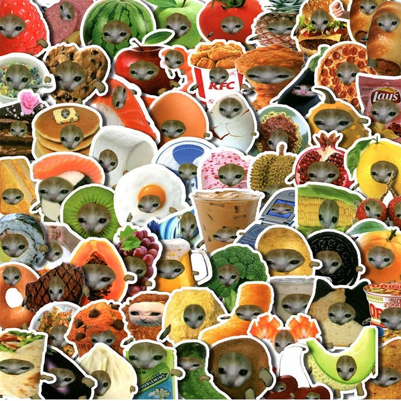 Happy Cats Banana Crying Cats Stickers Pack - 30pcs - Lil Wild Pets