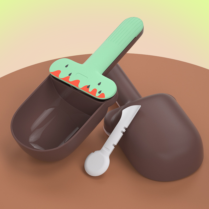 Ice Cream 3 in 1 Pet Food Scoop Bag Sealing Clip with Spatula