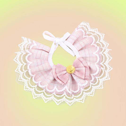 Pastel Belle Lace Bow Kitten & Small Dog Collar-Pink - Lil Wild Pets