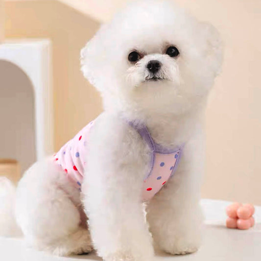 Milk Tea Boba Bear Polka Dot Summer Tank Top for Cats and Dogs - Lil Wild Pets