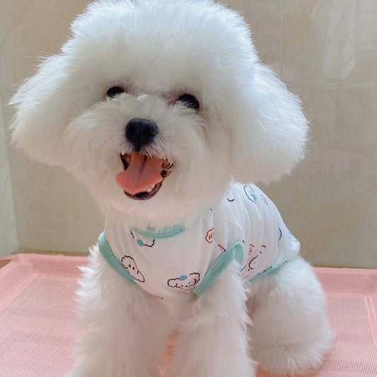 Mint Dog Face Print Tank Summer T-Shirt for Cats and Dogs - Lil Wild Pets