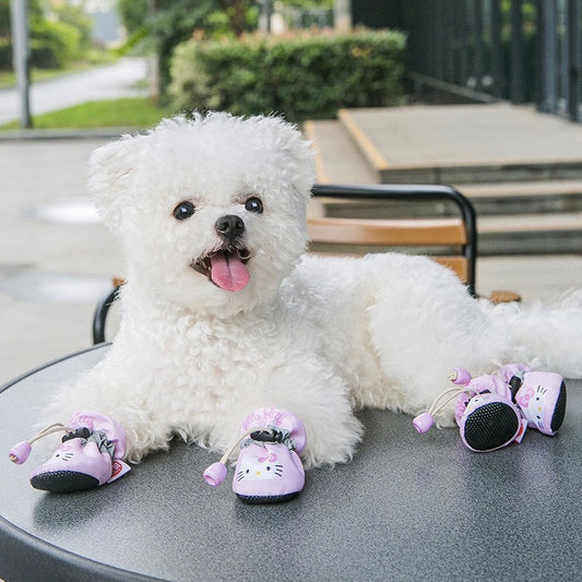 Cartoon Print Anti-Slip Water Resistant Dog Shoes - Lil Wild Pets