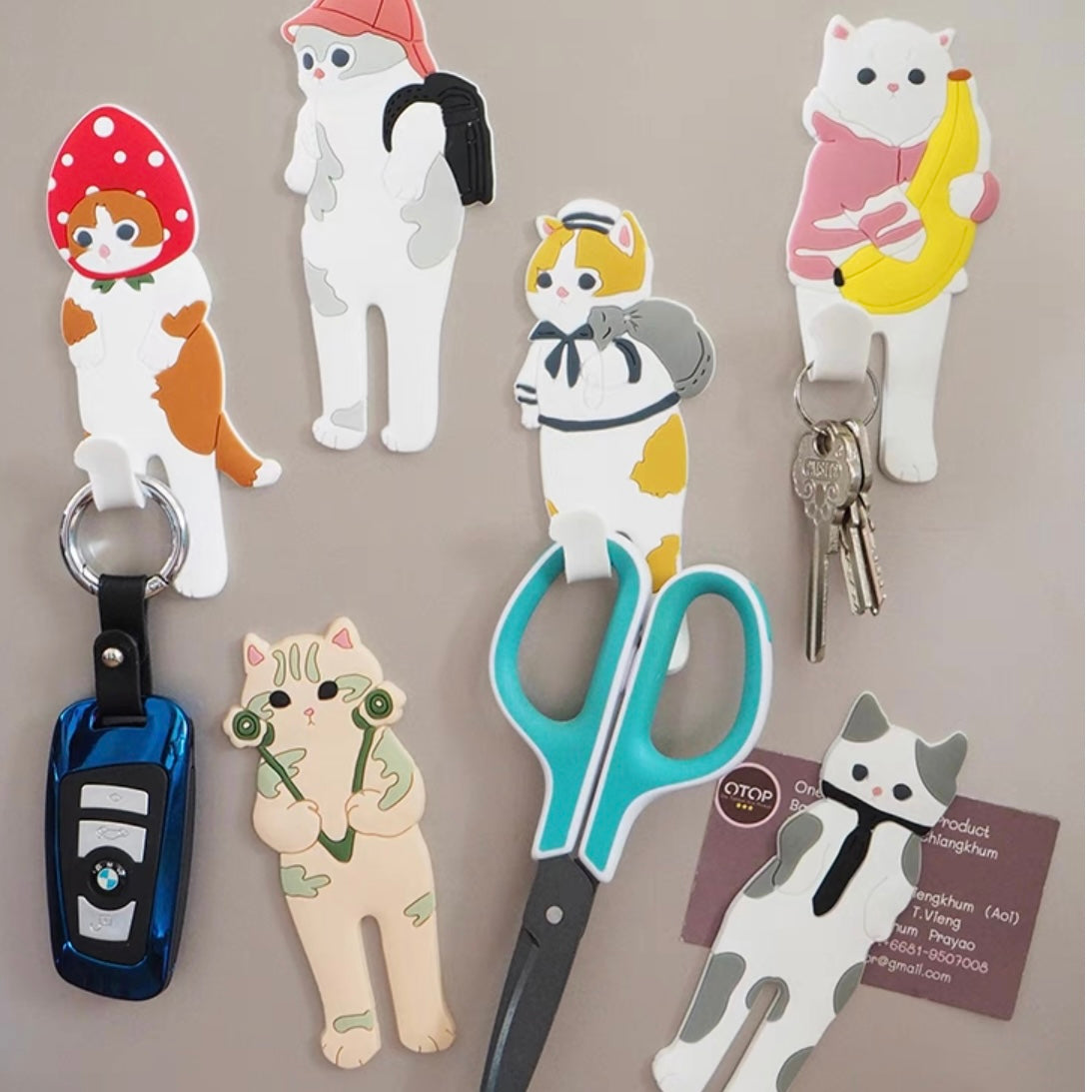 Banana Cat Fridge Magnet with Flexible Leg Hooks - Lil Wild Pets