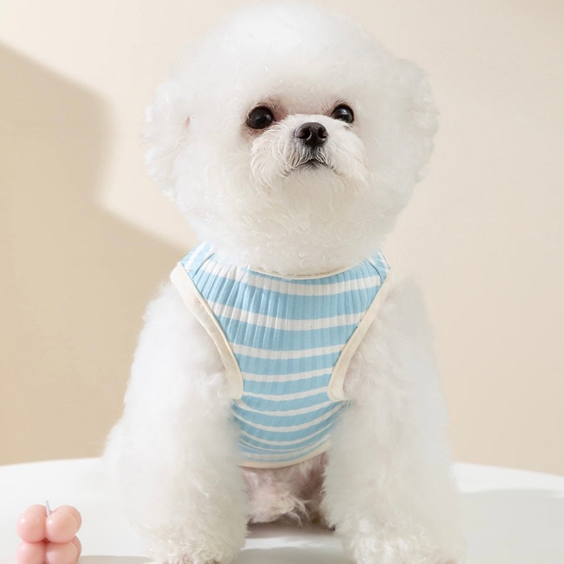 Blue Striped Bunny Tank Summer T-Shirt for Cats and Dogs - Lil Wild Pets