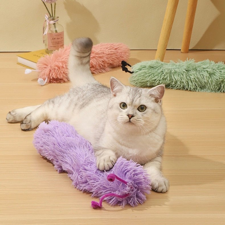 Plush Caterpillar Cat Toy with Catnip and Crinkle Paper - Lil Wild Pets