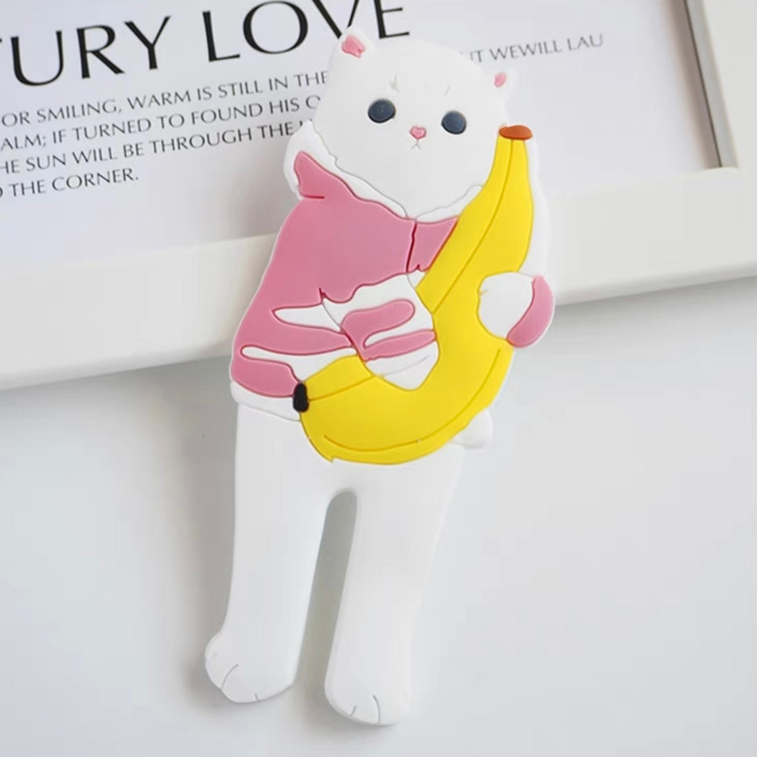 Banana Cat Fridge Magnet with Flexible Leg Hooks - Lil Wild Pets