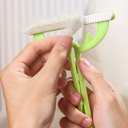 Green Double Sided Pet Hair Remover Scraper Tool - Lil Wild Pets