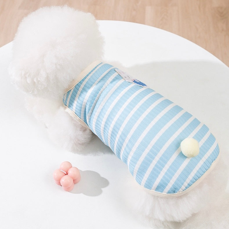 Blue Striped Bunny Tank Summer T-Shirt for Cats and Dogs - Lil Wild Pets