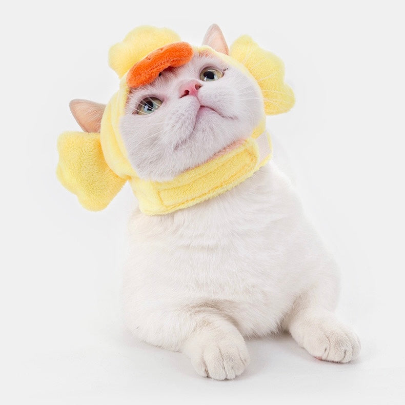 Duck Fuzzy Adjustable Pet Hat with Ear Holes for Cats and Dogs - Lil Wild Pets