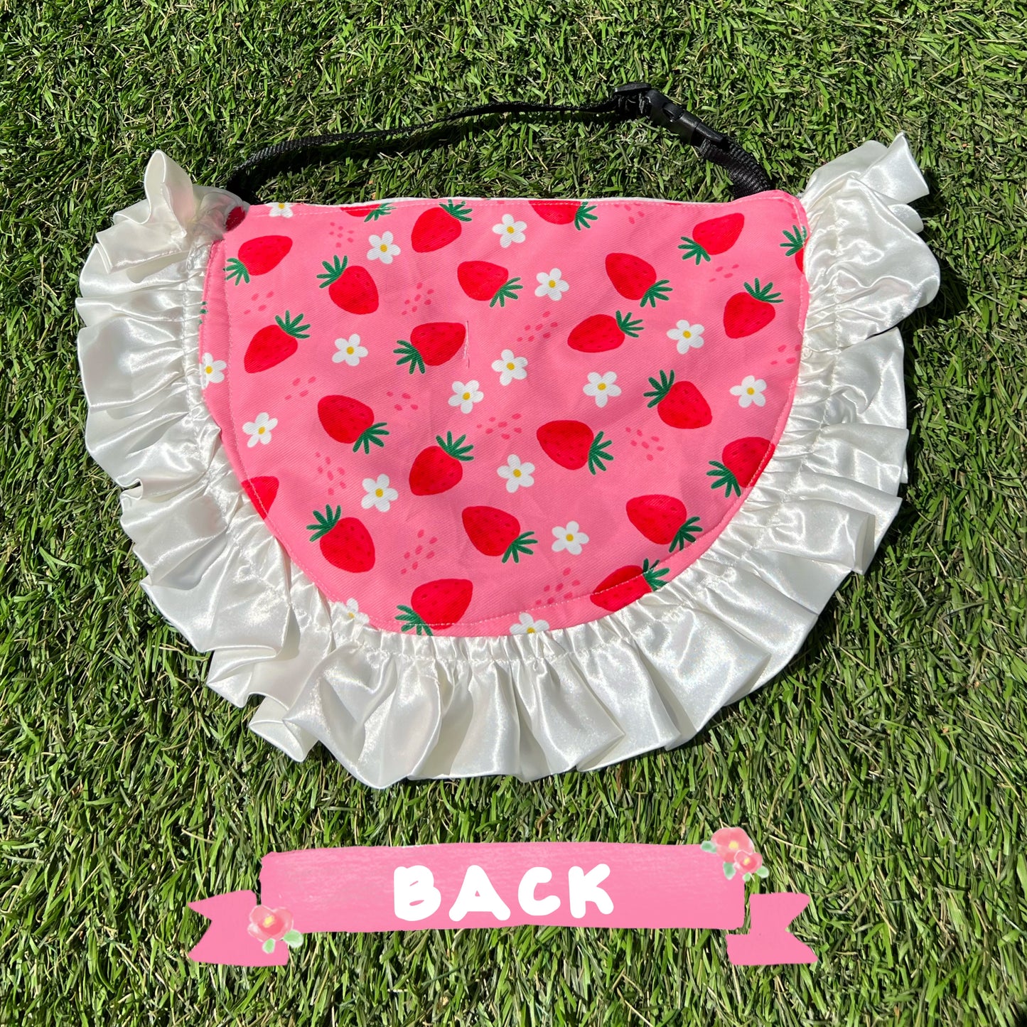Lace Floral Print with Bow Double-Sided Drool Bib Accessory for Big Dogs - Lil Wild Pets
